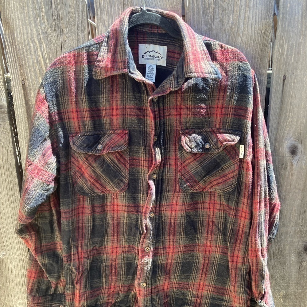 Men's‎ Kilimanjaro Flannel Multicolor Plaid Heavyweight M Grunge Outdoor Camping